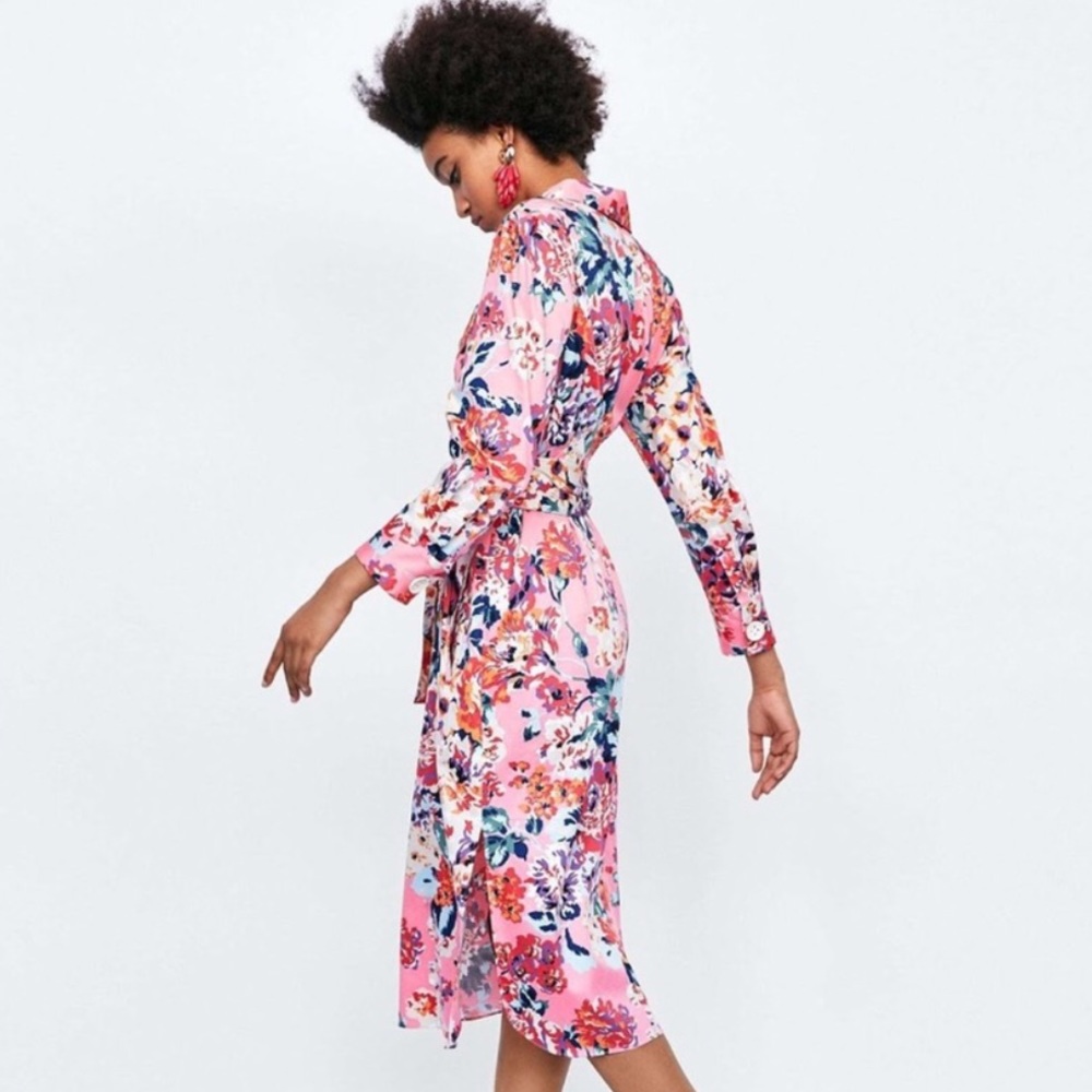 🎉HOST PICK🎉 GORGEOUS ZARA NWT Floral Pink Dress